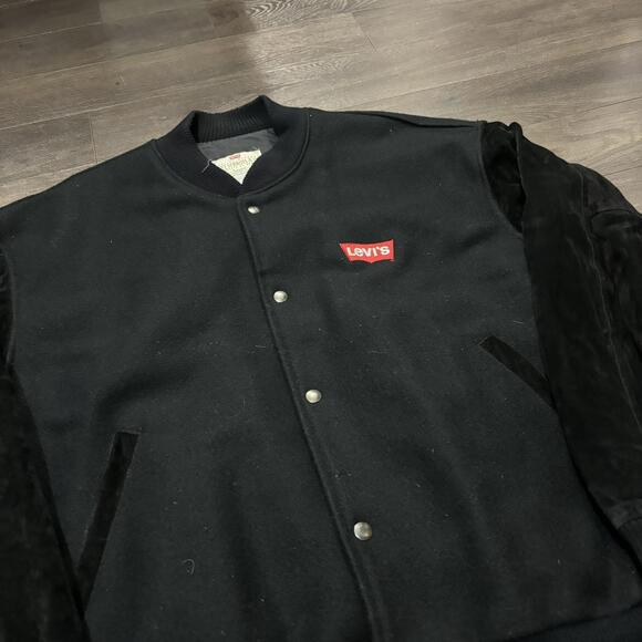 vintage Levi’s blue jeans factory made varsity jacket 90s XL - Picture 5 of 6